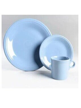 Fiestaware Periwinkle 3 Piece Place Setting Dinner Salad Plate Mug